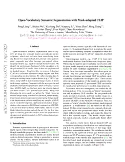 Open-Vocabulary Semantic Segmentation with Mask-adapted CLIP