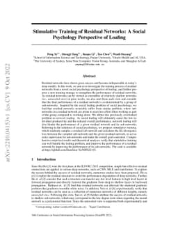 Stimulative Training of Residual Networks: A Social Psychology
  Perspective of Loafing