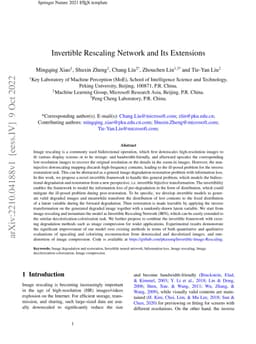Invertible Rescaling Network and Its Extensions
