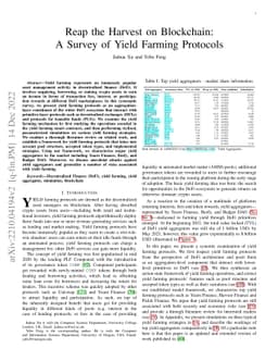 Reap the Harvest on Blockchain: A Survey of Yield Farming Protocols