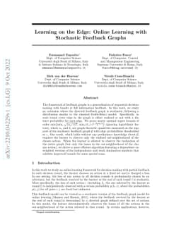 Learning on the Edge: Online Learning with Stochastic Feedback Graphs