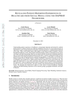 Revealing Patient-Reported Experiences in Healthcare from Social Media
  using the DAPMAV Framework