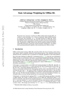 State Advantage Weighting for Offline RL