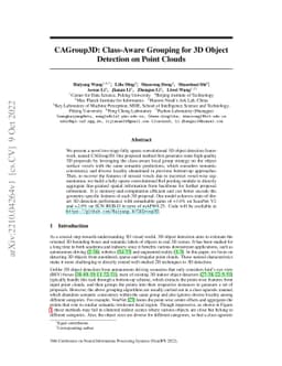CAGroup3D: Class-Aware Grouping for 3D Object Detection on Point Clouds