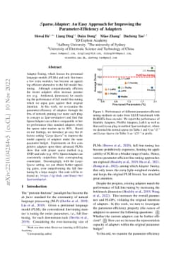 SparseAdapter: An Easy Approach for Improving the Parameter-Efficiency
  of Adapters