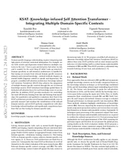 KSAT: Knowledge-infused Self Attention Transformer -- Integrating
  Multiple Domain-Specific Contexts