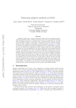 Dissecting adaptive methods in GANs