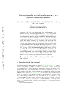 Students taught by multimodal teachers are superior action recognizers