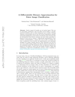 A Differentiable Distance Approximation for Fairer Image Classification