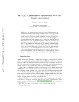 DCVQE: A Hierarchical Transformer for Video Quality Assessment