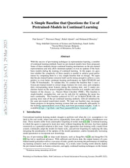 A Simple Baseline that Questions the Use of Pretrained-Models in
  Continual Learning