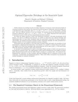 Optimal Eigenvalue Shrinkage in the Semicircle Limit