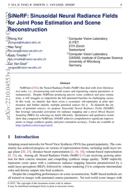 SiNeRF: Sinusoidal Neural Radiance Fields for Joint Pose Estimation and
  Scene Reconstruction