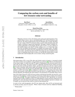 Comparing the carbon costs and benefits of low-resource solar nowcasting
