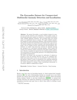 The Eyecandies Dataset for Unsupervised Multimodal Anomaly Detection and
  Localization