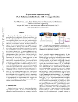 Is your noise correction noisy? PLS: Robustness to label noise with two
  stage detection