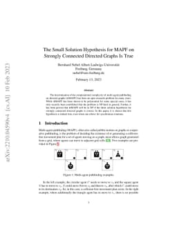The Small Solution Hypothesis for MAPF on Strongly Connected Directed
  Graphs Is True