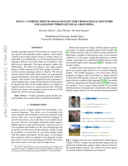 YFACC: A Yorùbá speech-image dataset for cross-lingual keyword
  localisation through visual grounding