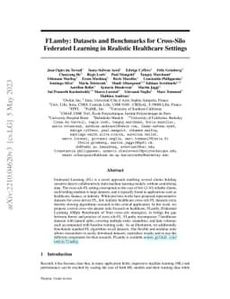 FLamby: Datasets and Benchmarks for Cross-Silo Federated Learning in
  Realistic Healthcare Settings