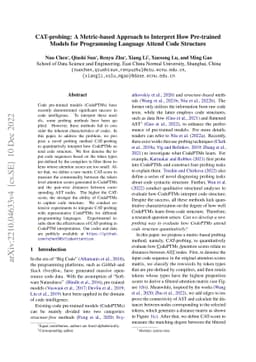 CAT-probing: A Metric-based Approach to Interpret How Pre-trained Models
  for Programming Language Attend Code Structure