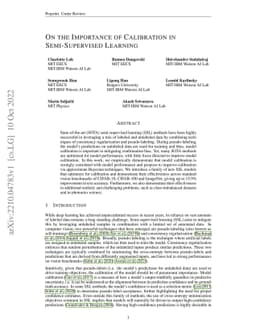 On the Importance of Calibration in Semi-supervised Learning