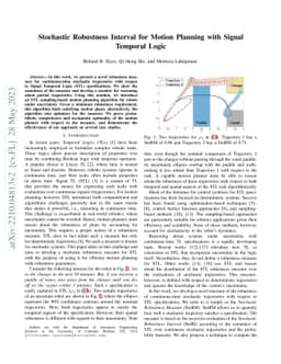 Stochastic Robustness Interval for Motion Planning with Signal Temporal
  Logic