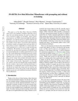 FS-DETR: Few-Shot DEtection TRansformer with prompting and without
  re-training