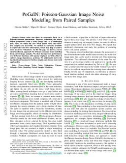 PoGaIN: Poisson-Gaussian Image Noise Modeling from Paired Samples
