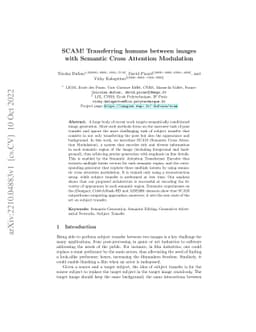 SCAM! Transferring humans between images with Semantic Cross Attention
  Modulation