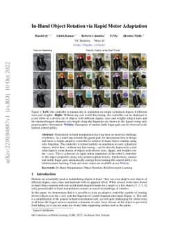 In-Hand Object Rotation via Rapid Motor Adaptation