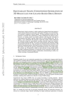 Equivariant Shape-Conditioned Generation of 3D Molecules for
  Ligand-Based Drug Design