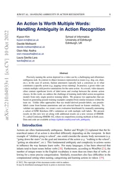 An Action Is Worth Multiple Words: Handling Ambiguity in Action
  Recognition