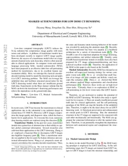 Masked Autoencoders for Low dose CT denoising
