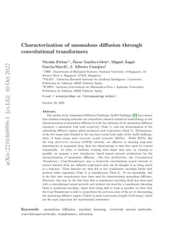 Characterization of anomalous diffusion through convolutional
  transformers
