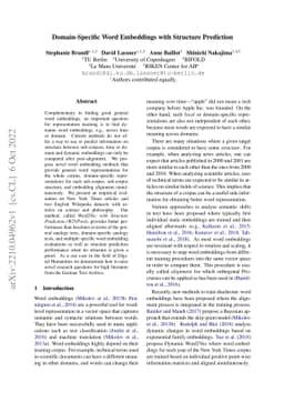Domain-Specific Word Embeddings with Structure Prediction