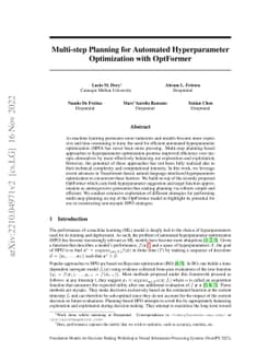 Multi-step Planning for Automated Hyperparameter Optimization with
  OptFormer