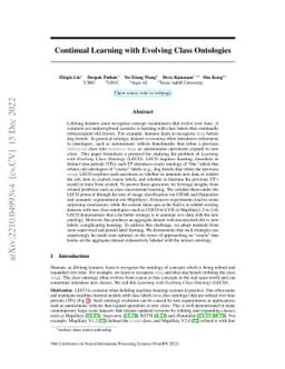 Continual Learning with Evolving Class Ontologies
