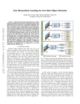 Fast Hierarchical Learning for Few-Shot Object Detection