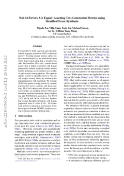 Not All Errors are Equal: Learning Text Generation Metrics using
  Stratified Error Synthesis