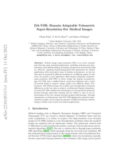 DA-VSR: Domain Adaptable Volumetric Super-Resolution For Medical Images