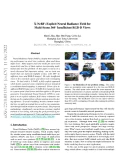 X-NeRF: Explicit Neural Radiance Field for Multi-Scene 360$^{\circ} $
  Insufficient RGB-D Views