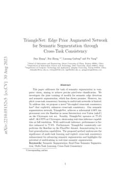 TriangleNet: Edge Prior Augmented Network for Semantic Segmentation
  through Cross-Task Consistency