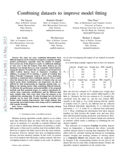 Combining datasets to increase the number of samples and improve model
  fitting