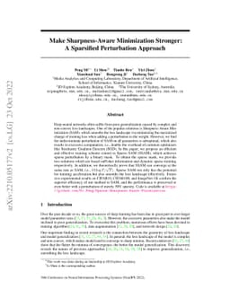 Make Sharpness-Aware Minimization Stronger: A Sparsified Perturbation
  Approach