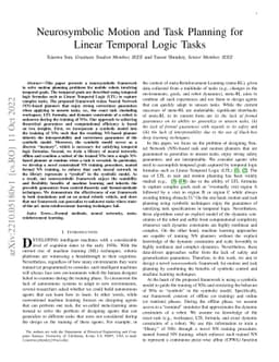 Neurosymbolic Motion and Task Planning for Linear Temporal Logic Tasks