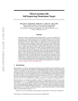 Meta-Learning with Self-Improving Momentum Target