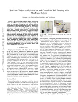 Real-time Trajectory Optimization and Control for Ball Bumping with
  Quadruped Robots