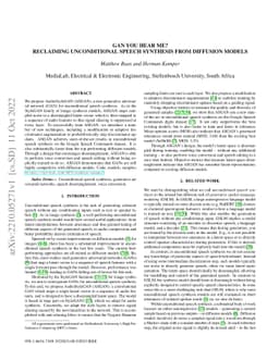 GAN You Hear Me? Reclaiming Unconditional Speech Synthesis from
  Diffusion Models