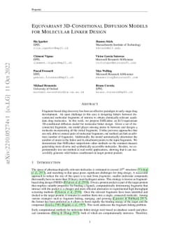 Equivariant 3D-Conditional Diffusion Models for Molecular Linker Design