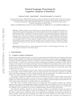Natural Language Processing for Cognitive Analysis of Emotions